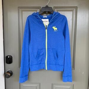 Abercrombie Kids Blue Full-Zip "Muscle" Hoodie - Size Large